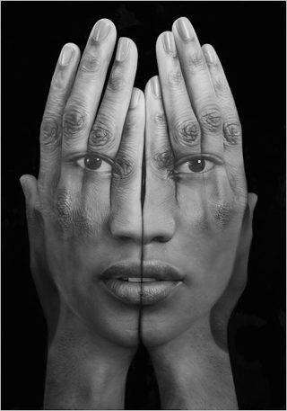 Illustration for article titled Hyper-realistic paintings look like huge double-exposure photos